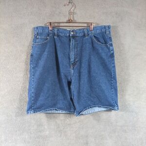 Big Mac Workwear Mens Blue Denim Shorts Size 42 Relaxed Fit 100% Cotton